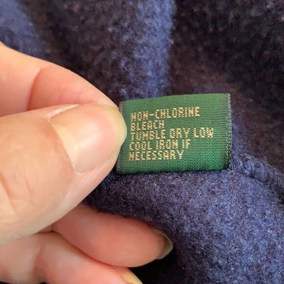 Vtg J. Crew navy blue thick fleece polyester robe - Picture 12 of 12